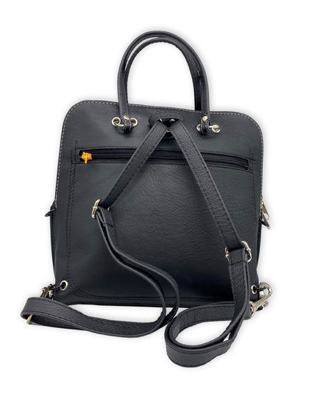 FIG LEAVES medium bag/rucksack (black/yellow ) no