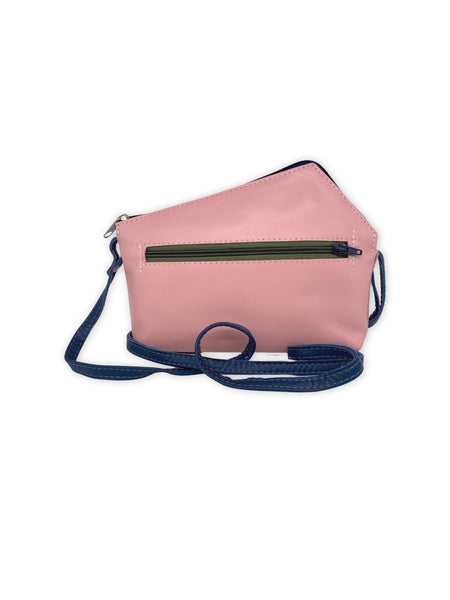 Wide tiny TRIANGLE bag (BRANCH - pink / navy / green)